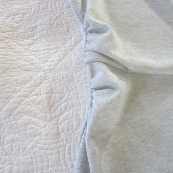 Betabrand Dress XL No Sweat Silver Sparkle Cocktail Dress - Picture 6 of 12